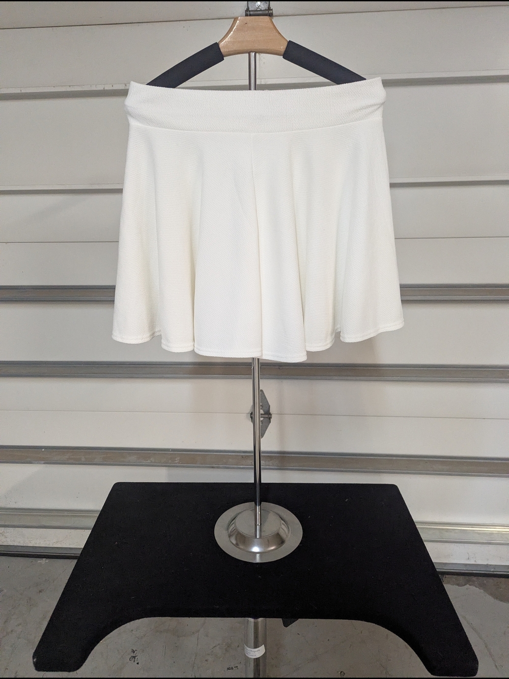 Women's White Mini Skater Skirt - Flared A-Line